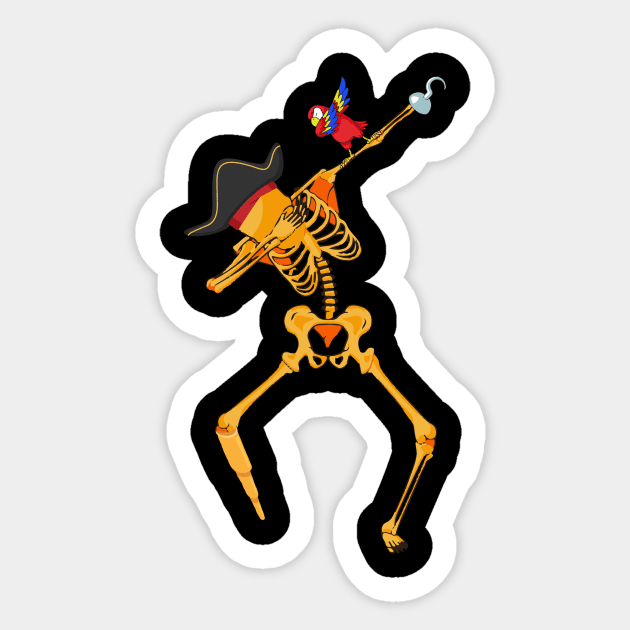 Dabbing Skeleton Pirate Sticker by PaulAksenov